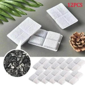 6/12Pcs Square Cat Water Fountain Replacement Filters Automatic Pet Fountain Coconut Activated Carbon Filters for Pet Dispenser