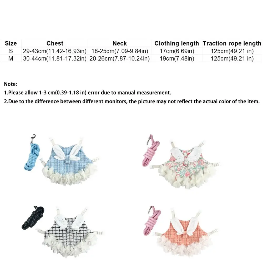Fashion Adjustable Rabbit Outdoor Harness Comfortable Plaid Pet Traction Suit Breathable Rabbit Sleeveless Dress Small Animals - Image 6