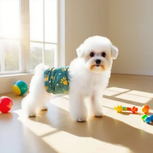 BIAI 1 Piece New Fabric Digital Print Washable & Reusable Male Dog Wrap Breathable High-Absorbency Pet Diaper with Cute Cartoon