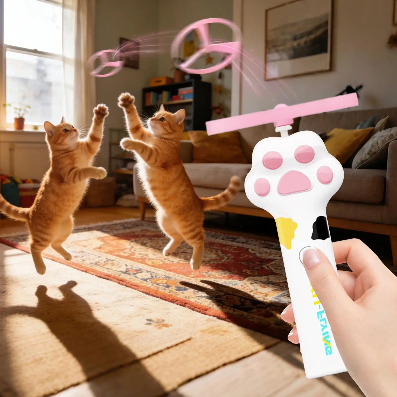 Cat Flying Disc Toy Rechargeable Kitten Flying Saucer Fetch Toy For Cats For Pet Christmas Halloween Birthday Party Enrichment - Image 4