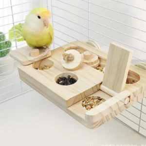 Parrot Enrichment Toy Pets Foraging Game Wooden Bird Foraging Puzzle Toy for Guinea Pig Mouse Dwarf Hamster Cockatiel Caique