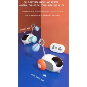 Smart Cat Car 2 Modes Automatic Moving Remote Controlled Car for Cats Dogs Interactive Playing Kitten Training Pet Supplies