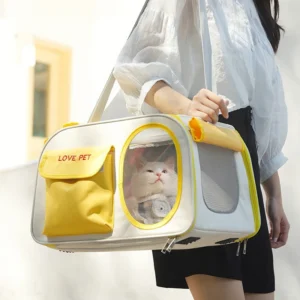 HOOPET Cat Bag Outdoor Portable Kitty Dog Backpack Capsule Cats Cage Breathable Portable Pet Bag Large Capacity Bag For Pets