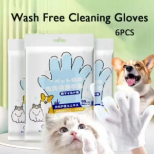 Full Body Cleaning No Rinse Pet Gloves Dry Bath Wipes for Dogs Cats Puppies Kitten Deodorizing Gentle Washing Grooming Supplies