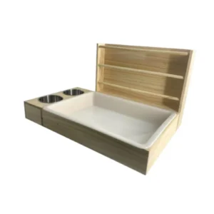 Rabbit Hay Feeder with Toilet with Bowls Cage Accessories Bunny Hay Holder for Guinea Pig Gerbil Dwarf Hamster Bunny Ferrets