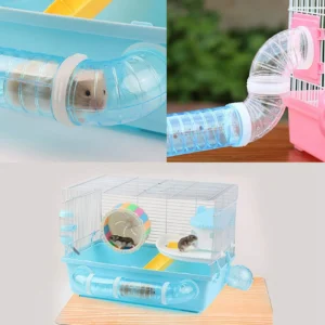 AB42-2 Set Hamster Tubes, Adventure External Pipe Set Hamster Cage To Expand Space DIY Creative Connection Tunnel Blue