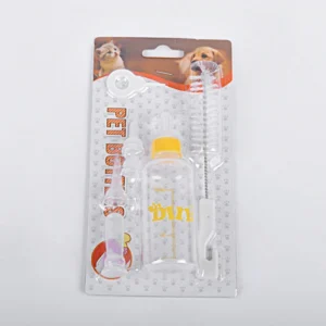 Puppy Nursing Bottle Kits With Cleaning Brush Pet Feeding Bottle With Replacement Nipples Feeding Nursing Care Set
