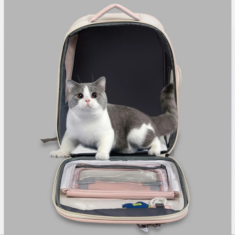 Large-Capacity Multi-Function Pet Carrier Backpack, Large Travel Bag, ventilated, Portable, Hands-Free - Image 2