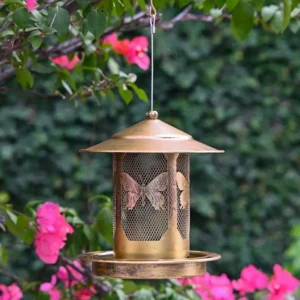 Large Roof Outdoor Bird Feeder Durable Metal Construction 4lb Large Capacity 37JD