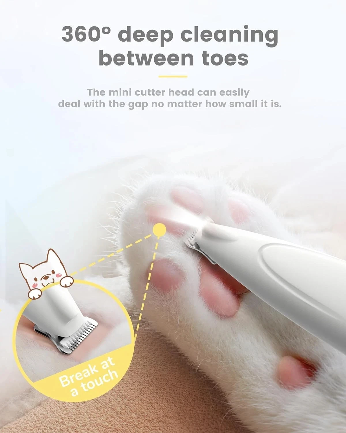 Hair Shaver Low Noise Electric Pet Clippers Pet Hair Trimmer Ceramic Blades Mini Paw Trimmer For Home Use Pet Salon Groomer - Image 2
