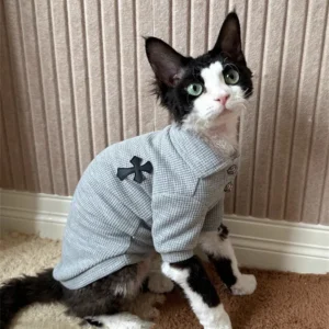 High-Quality Cross-Shaped Design Waffle Pet Polo Shirt For Cats And Small Dogs' Sweatshirt
