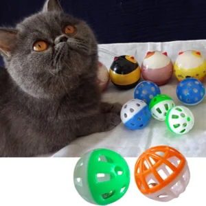 18Pcs Cat Toy Balls with Bell Cat Jingle Balls Toys Kitten Rattle Toy Kitten Chase Toys for Indoor Cats
