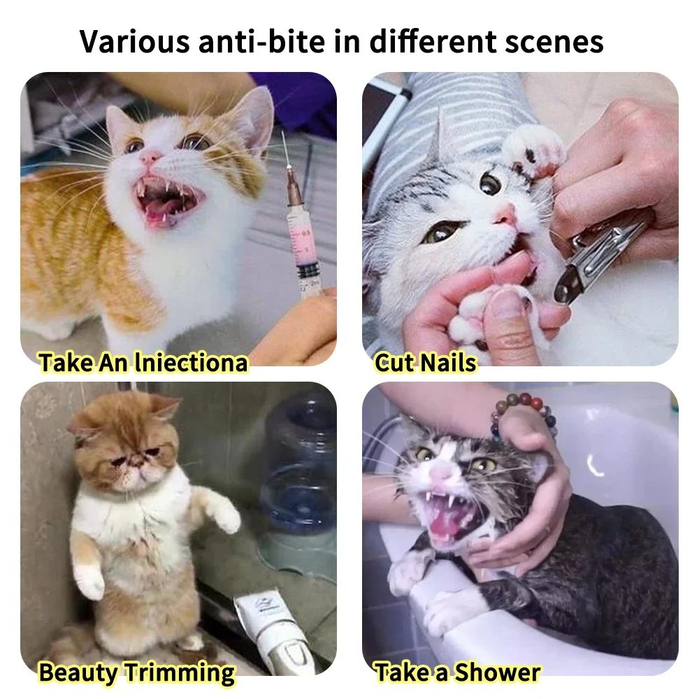 Cat Muzzle Anti-Bite Breathable Protective Space Hood Anti-Licking Grooming Mask Cats Bathing Grooming Bag Small Pets Supplies - Image 3