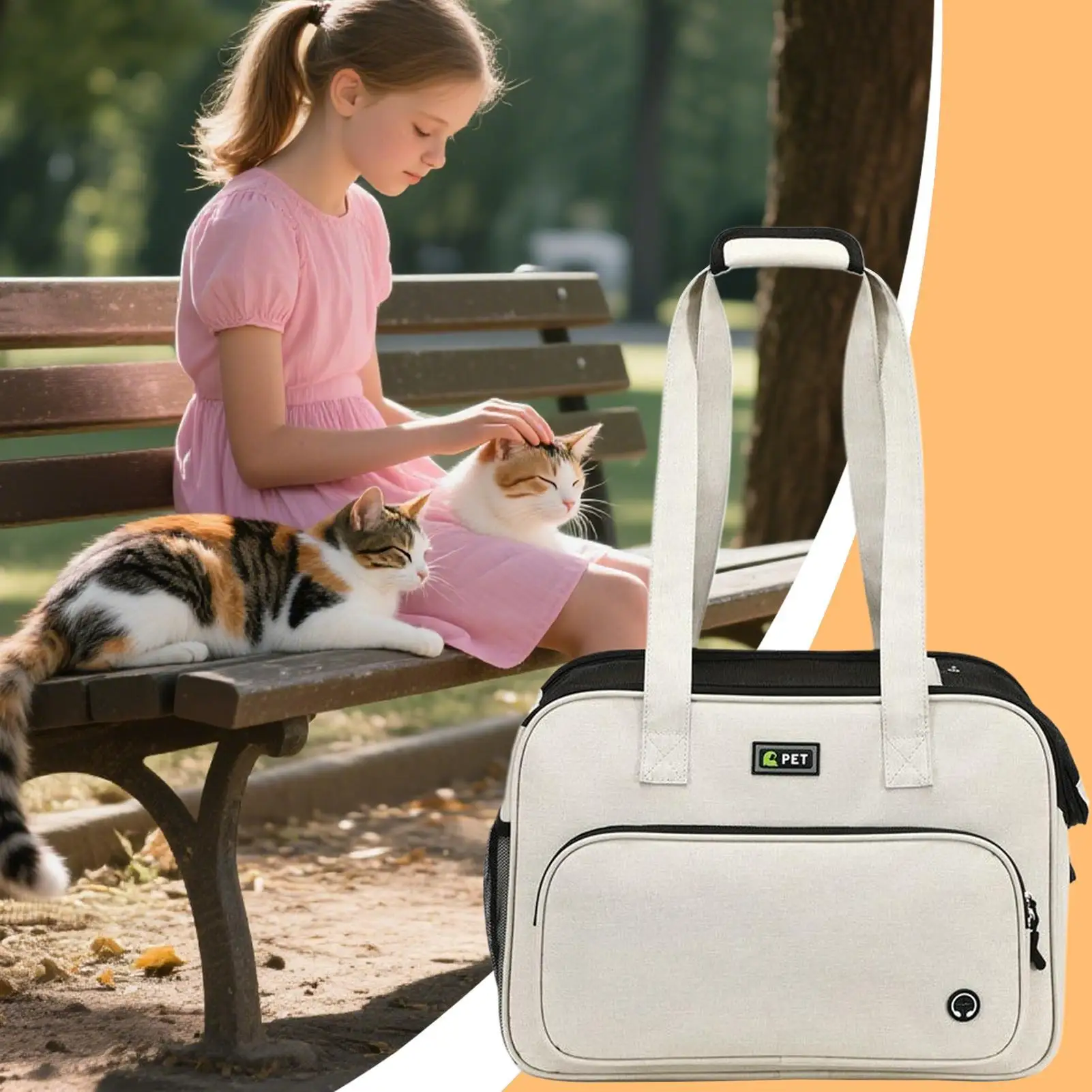 Small Dog Carrier Purse Breathable Mesh Tote With Strap Lightweight Dog Carry Tote Bag For Daily Shopping Walking Park Outing - Image 2