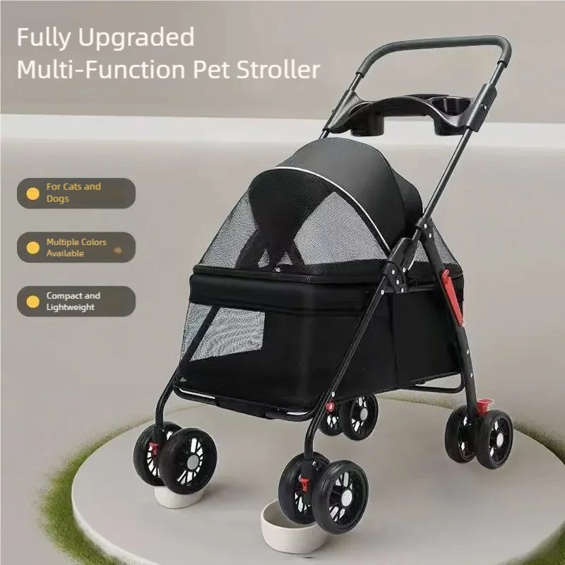 Pet cart, baby cart, small pet cart, lightweight and foldable, suitable for outdoor travel, dog and cat supplies - Image 3