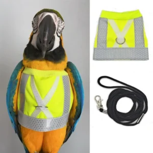 Parrot Vest Suit Adjustable Parrot Flying Harness Safety Comfortable Reflective Leashes Sun Protection Bird Harness Vest Conures