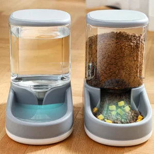 3.8L Pet  Automatic Feeder Water Dispenser 2 In1 Tilted Automatic Pet Food And Water Feeder Large Capacity Food Feeder Waterer