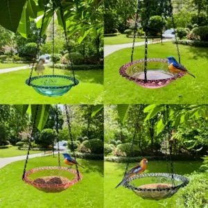Hanging bird baths and feeders, outdoor bird food trays, bird food racks, garden decorative bird food racks