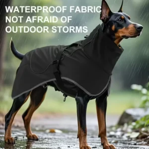 Dog Raincoat Windbreaker for All Dog Sizes Waterproof Dog Outdoor Jacket with Reflective Strip, Adjustable Straps & Snap Button