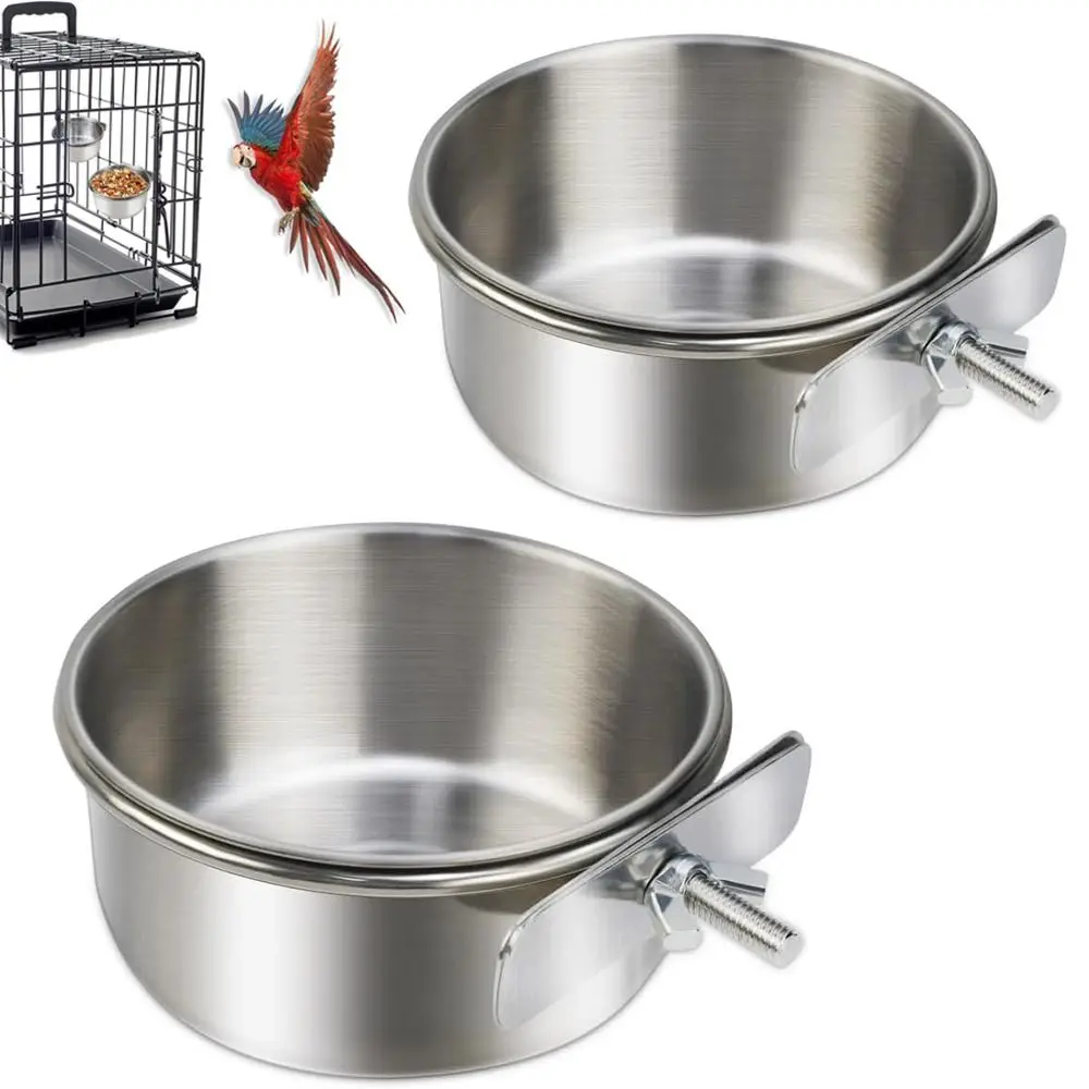 New Stainless Steel Pet Bowl Anti-gnawing Hanging Pet Feeder Cage Food Dispenser Cat Dog - Image 2