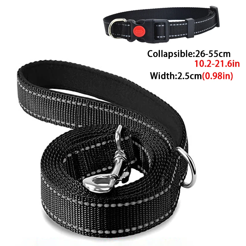 Small Medium large Dogs Reflective Collar Walking Traction Rope Safety Pet Collar Night Soft Adjustable dog collar Pet Supplies - Image 21