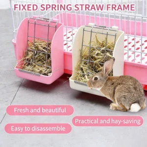 Rabbit Grass Frame Hay Feeder Rabbit Pet Food Container Rabbit Food Basket Grass Hay Bowl Rack Grass Rack Frame