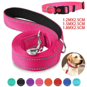 Small Medium large Dogs Reflective Collar Walking Traction Rope Safety Pet Collar Night Soft Adjustable dog collar Pet Supplies