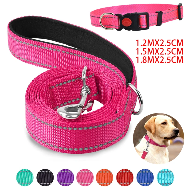 Small Medium large Dogs Reflective Collar Walking Traction Rope Safety Pet Collar Night Soft Adjustable dog collar Pet Supplies