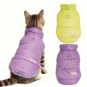 Reversible Warm Vest Jacket for Dogs and Cats  Warm Dog & Cat Jacket, Adjustable Outdoor Wear, Easy to Wear
