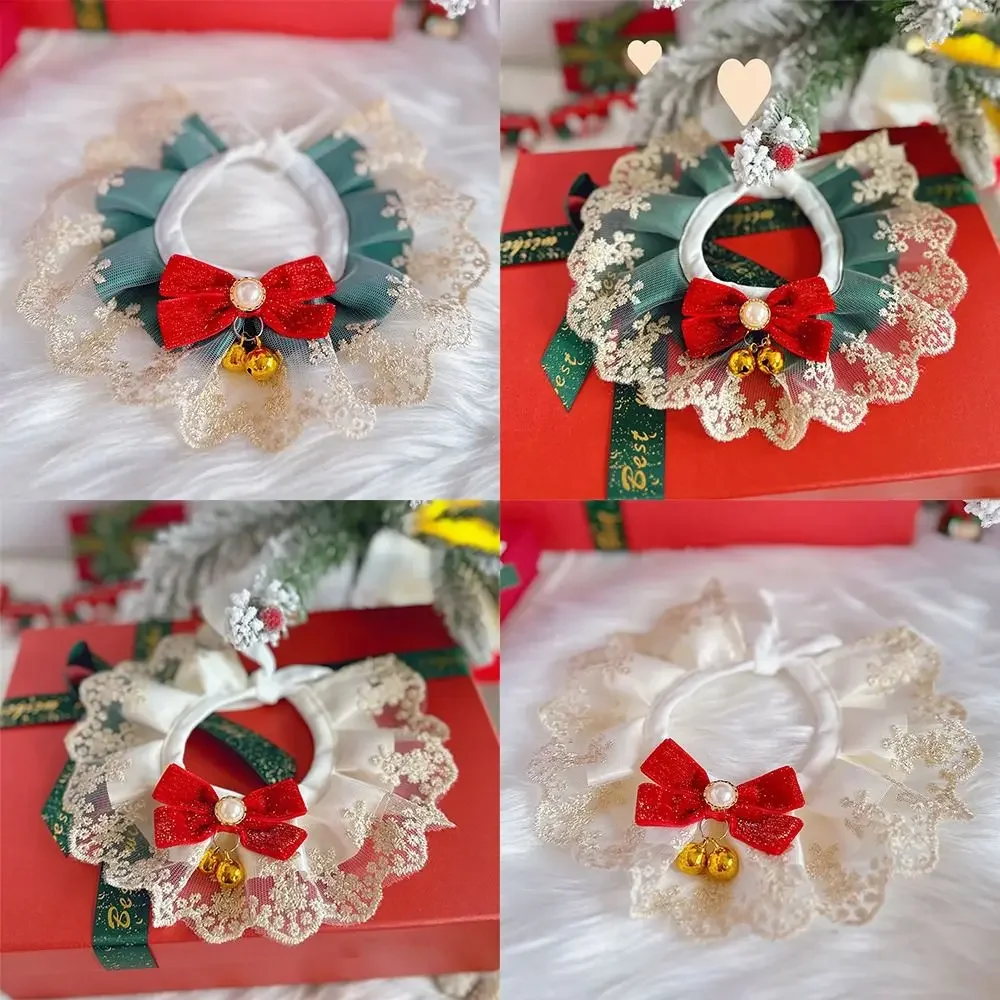 Organza Lace Bowknot Cat Collar Cat Dog Decor Pet Ornament Pet Saliva Towel Scarf Accessories Puppy String Bib Necktie Cat Dog