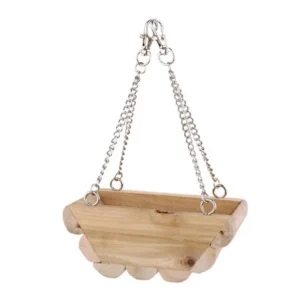 Hanging Boat Swing Wooden Cage Bed for Small Animals Including Hamsters Mice Parrots Gerbils Rats Climbing Playing Accessory