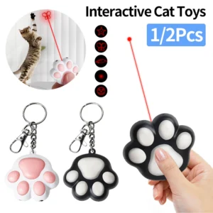 1/2Pcs Cat Toy Automatic 5 Adjustable Patterns Interactive Cat Toys USB Rechargeable Cat Laser Toy for Indoor Cats Dogs Pets