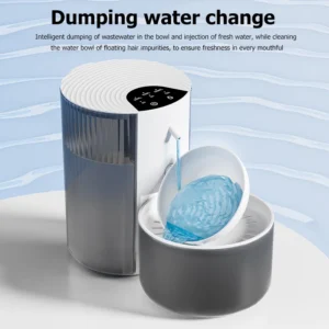 Smart Pet Water Dispenser, Wireless Cat Water Fountain, Dumping Dog Water Dispenser, Rechargeable Automatic Water Feeder