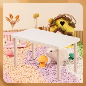 Hamster Play Platform, Cage Accessory, Stable Wooden Play Stand with Posts, for