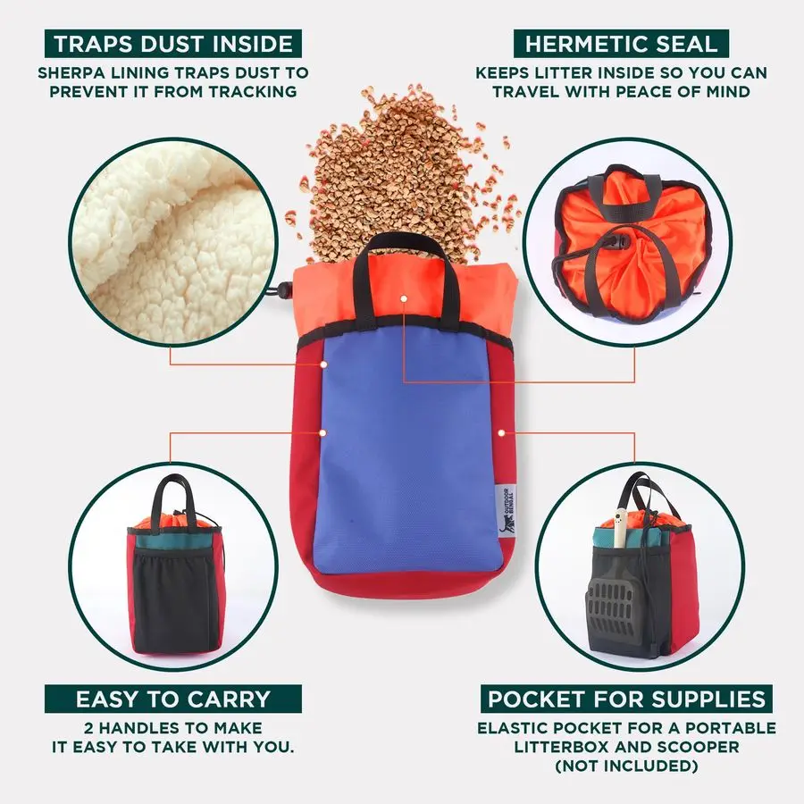Travel Litter Box for Cats 3in1 Kit Foldable Litterbox Litter Bag Scooper Portable Litter Box for Cat Traveling Collapsible Litt - Image 6