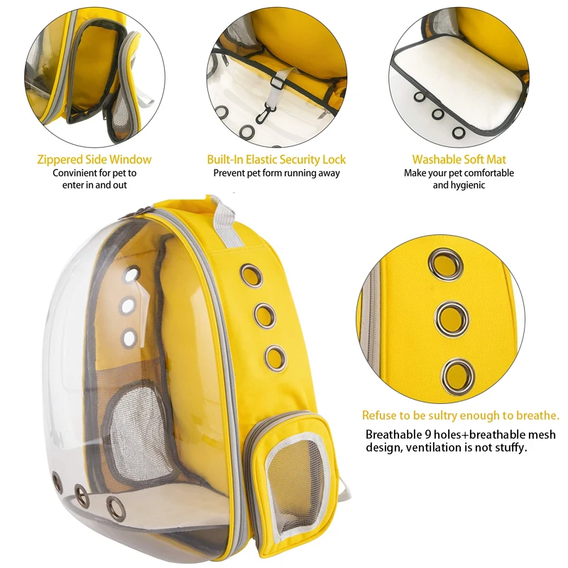 Cat Pet Carriers Dog pet backpacks portable transparent space capsules Soft Side Backpack Travel Bags Outgoing cat supplies - Image 3