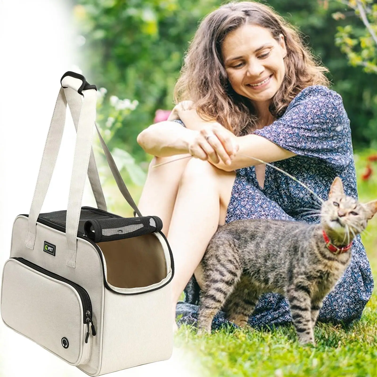 Small Dog Carrier Purse Breathable Mesh Tote With Strap Lightweight Dog Carry Tote Bag For Daily Shopping Walking Park Outing - Image 3