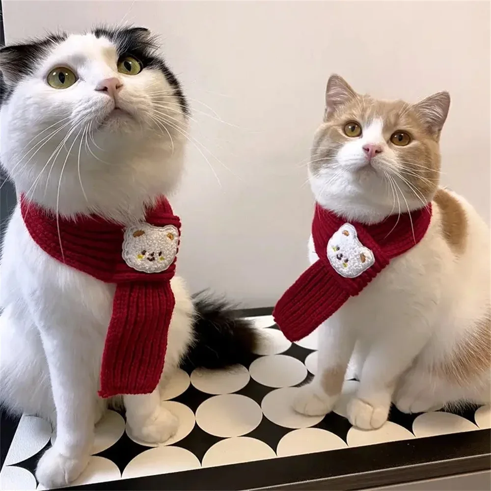 New Year Festive Sphynx Cat Scarf for Cats Gotas Winter Warm Pet Neck Accessories Garfield Siamese Dog Scarves mascotas Products - Image 4