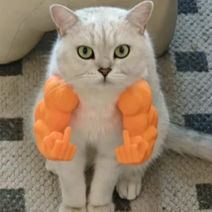 3D Printed Cat Muscle Arms Funny Finger Cosplay Prop Realistic Neck Arm Covers for Halloween Party Costume Pet Photo Shoot