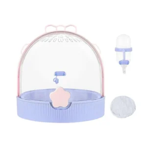 AB66-Small Hamster Cage Dwarf Hamster Travel Cage Hedgehog Carrier Pet Supplies Carry Case With Water Bottle For Gerbil