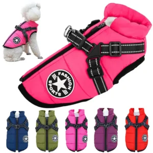 Thick and Warm Waterproof Pet Clothes Dog and Cat Cotton Coats Winter Chest and Back Cat Cotton Vests Dog Supplies
