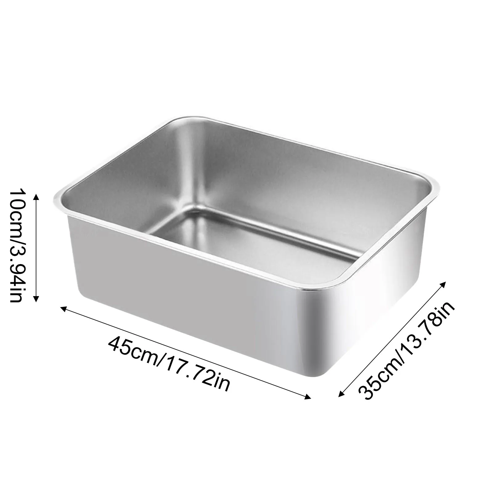 304 Stainless Steel Cat Litter Box Indoor Large Stainless Steel Litter Tray Metal High Sided Cat Pan Pet Cat Cleaning Supplies - Image 6
