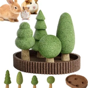 mini&moe Hamster Chew Toys for Teeth – 5PCS Guinea Pig Chew Toys Detachable Natural Edible Chinchilla Treats Improve Dental Heal