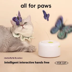 Pet cat self-hi boredom relief artifact butterfly electric cat teasing toy induction automatic rotation cat teasing turntable