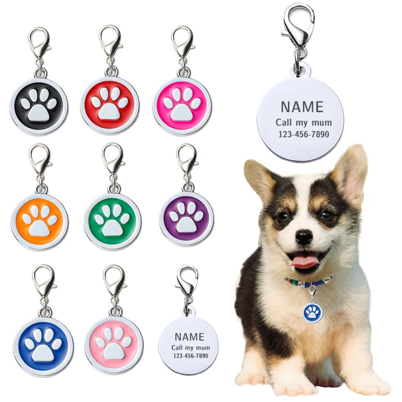 Customizable Dog Collar Address Tags for Dogs Medal with Engraving Name Kitten Puppy Accessories Personalized Cat Necklace Chain - Image 5