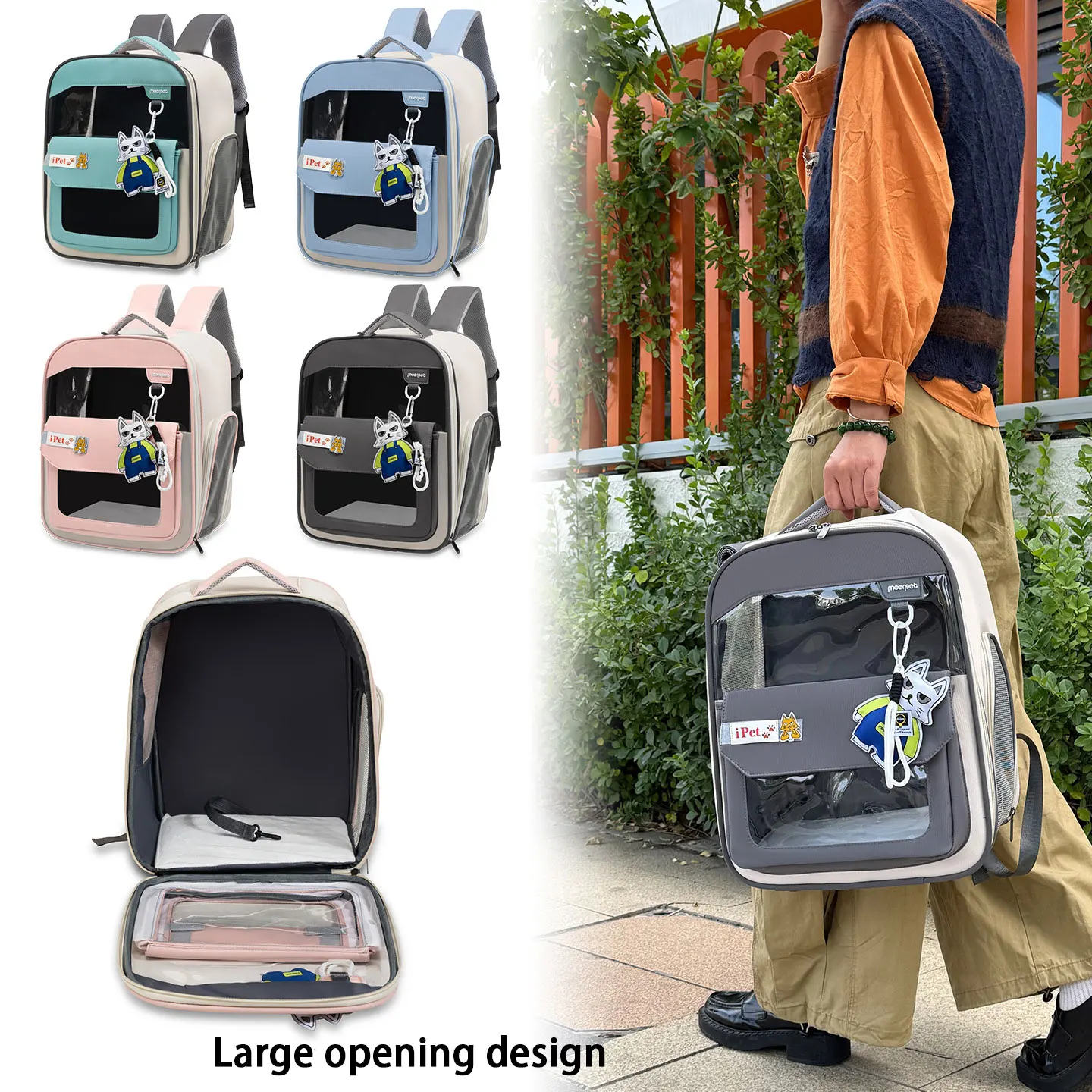 Large-Capacity Multi-Function Pet Carrier Backpack, Large Travel Bag, ventilated, Portable, Hands-Free - Image 3