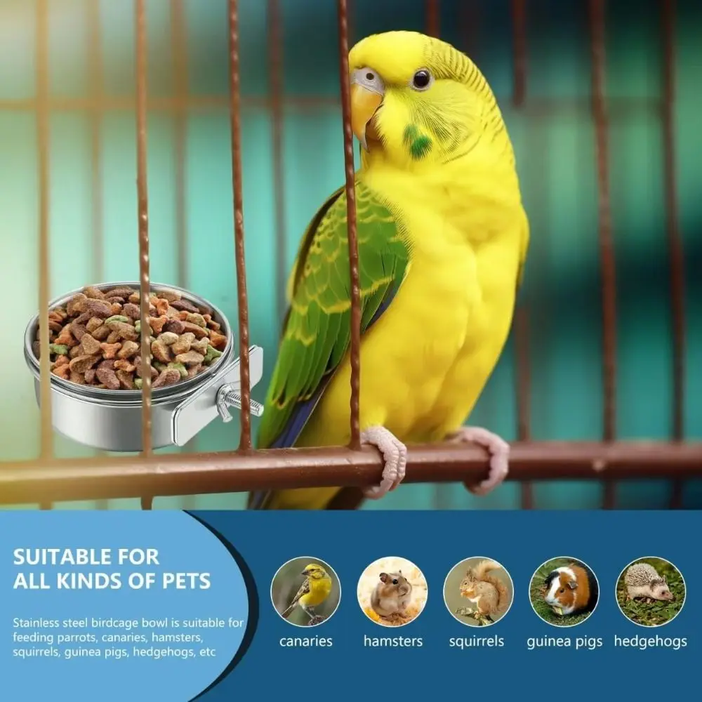 New Stainless Steel Pet Bowl Anti-gnawing Hanging Dog Cage Bowls Feeder Dish Cat Dog - Image 3