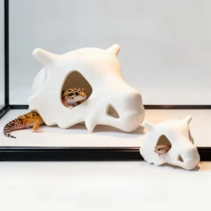 3D Printed Reptile Anime-Style Skull Hideouts,Suitable for Habitat Terrarium Décor Decoration,Aquariums and Fish Tanks,100% Safe