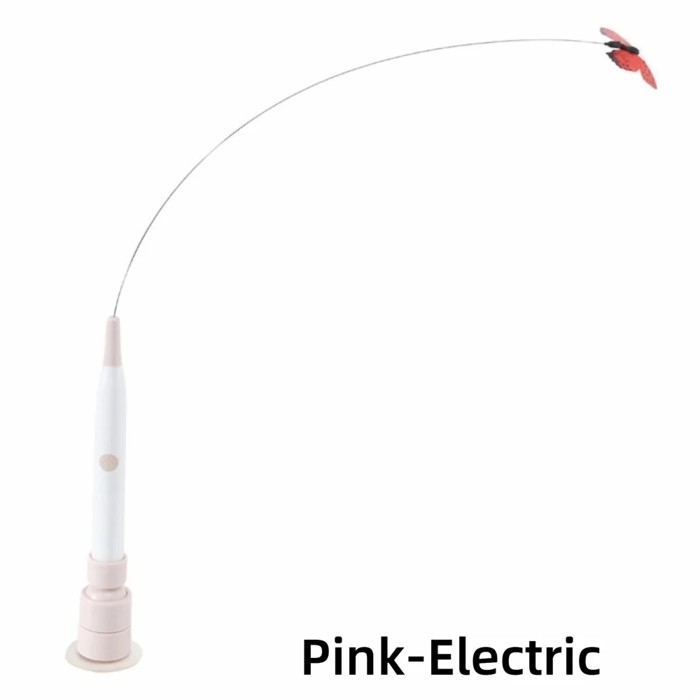 Switchable Butterfly Pattern Cat Teasing Stick Interactive Toy Self-hilarity Relieves Automatic Cat Teaser 360° Swivel Electric - Image 7