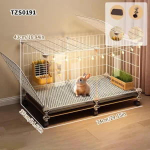 Rabbit Cage with Large Space for Home Use, Large Villa-Style Rabbit Nest with Toilet